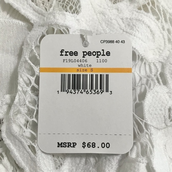 Free People Adella Cami Tank Top in White Size Small NEW - Picture 8 of 9